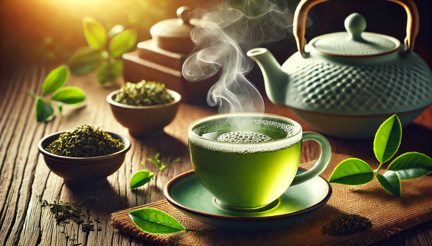 Fresh Green Tea Leaves